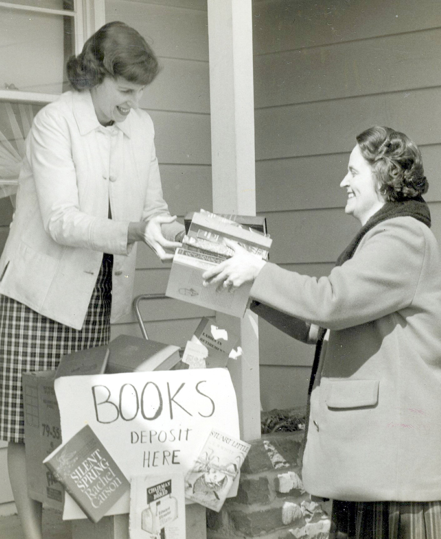 Accepting donations for the 1963 book sale