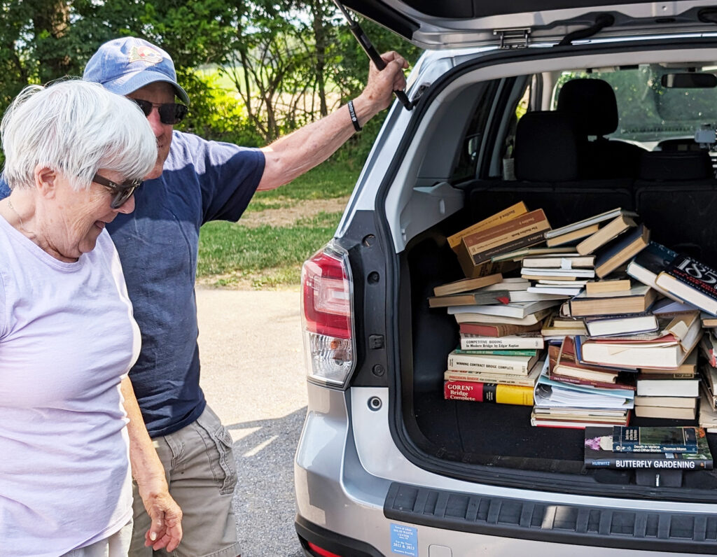 Car full of book donations